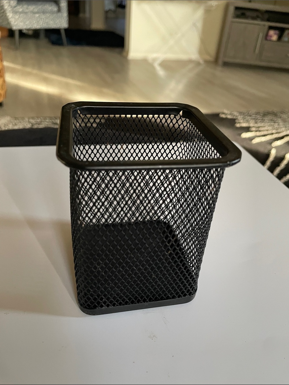 Durable Black Mesh Desk Organizer Cup